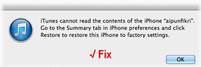 iOS/iPod reparieren - iTunes kann die Inhalte auf Ihrem iDevice nicht finden